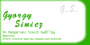 gyorgy simicz business card